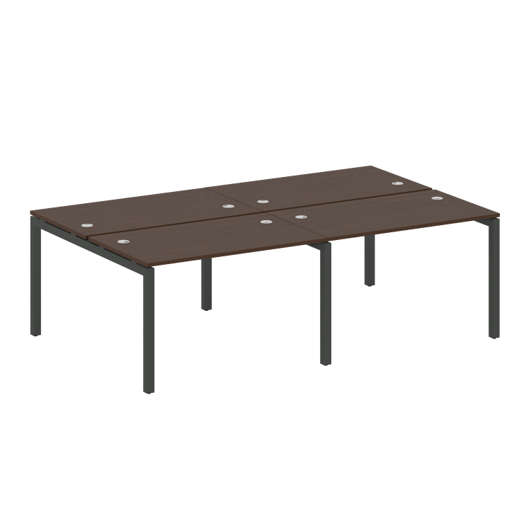 Metal System Quattro Рабочая станция на 4 места на П-образном м/к 50БП.СМ-4.2 Венге Цаво/Металл Антр