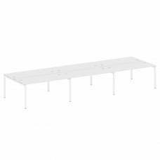 Metal System Quattro Рабочая станция на 6 раб. мест на П-образном м/к 50БП.СМ-6.4 Белый/Металл Белый