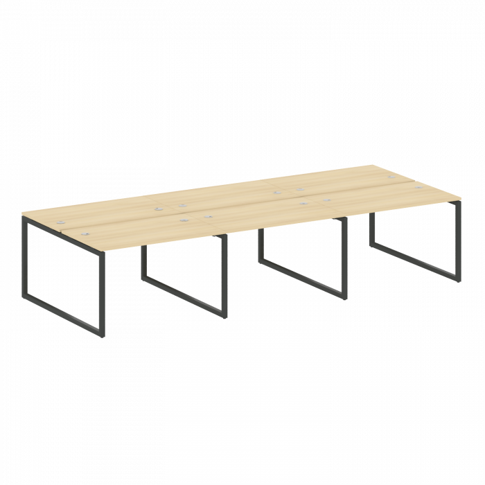 Metal System Quattro Рабочая станция на 6 раб. мест на О-образном м/к 40БО.СМ-6.2 Акация Лорка/Метал