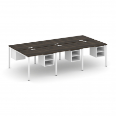 Concept Рабочая станция двухсторонняя с подвес. тумбами на 6 мест CN.DRS-145 Дуб Мали/Белый Бриллиан