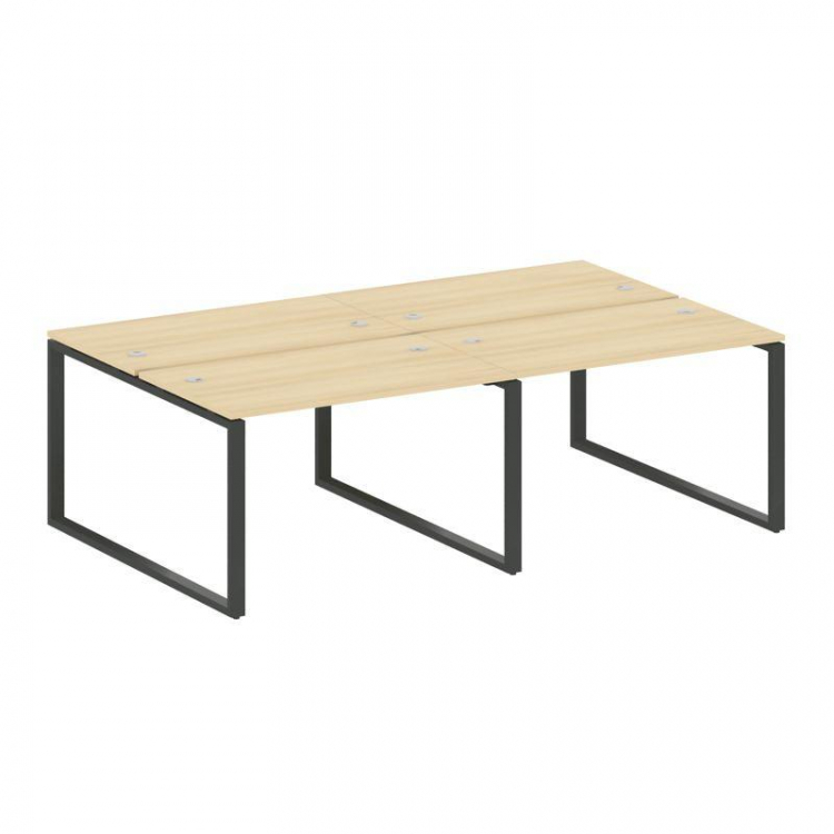 Metal System Рабочая станция на 4 места на О-образном м/к БО.СМ-4.2 Акация Лорка/Металл Антрацит 240