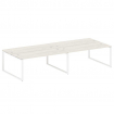 Metal System Рабочая станция на 4 места на О-образном м/к БО.СМ-4.5 Дуб Наварра/Металл Белый 3600*14