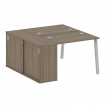 Metal System Рабочая станция с шкафом-купе на А-образном м/к БА.РС-СШК-1.1 Т Вяз Благородный/Металл