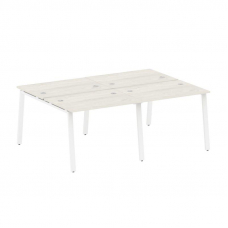 Metal System Рабочая станция на 4 места на А-образном м/к БА.СМ-4.1 Дуб Наварра/Металл Белый 2000*14