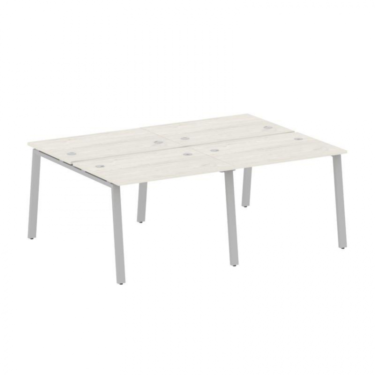 Metal System Рабочая станция на 4 места на А-образном м/к БА.СМ-4.1 Дуб Наварра/Металл Серый 2000*14