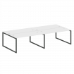 Metal System Quattro Рабочая станция на 4 места на О-образном м/к 40БО.СМ-4.4 Белый/Металл Антрацит
