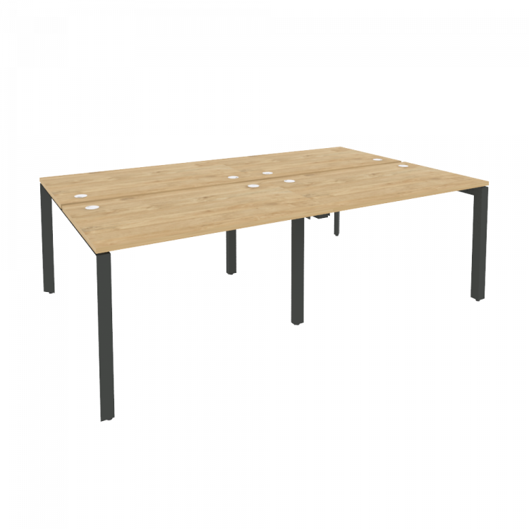 Onix Рабочая станция на П-образном м/к O.MP-D.RS-4.2.7 Тиквуд Светлый/Металл Антрацит 2360*1475*750