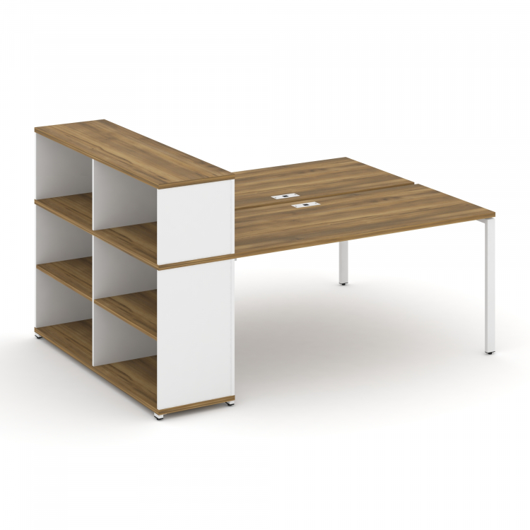 Concept Рабочая станция с опорным стеллажом с надставкой низ. CN.DRS-212 Сандал Янтарный/Белый Брилл