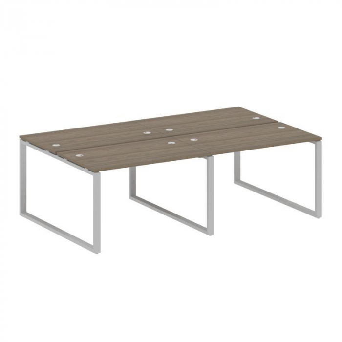 Metal System Рабочая станция на 4 места на О-образном м/к БО.СМ-4.2 Вяз Благородный/Металл Серый 240
