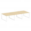 Metal System Рабочая станция на 6 мест на О-образном м/к БО.СМ-6.2 Акация Лорка/Металл Белый 3600*14