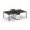 Concept Рабочая станция 4 места с 1 опорной тумбой CN.DRS-437 B Дуб Мали/Белый Бриллиант/Металл Черн