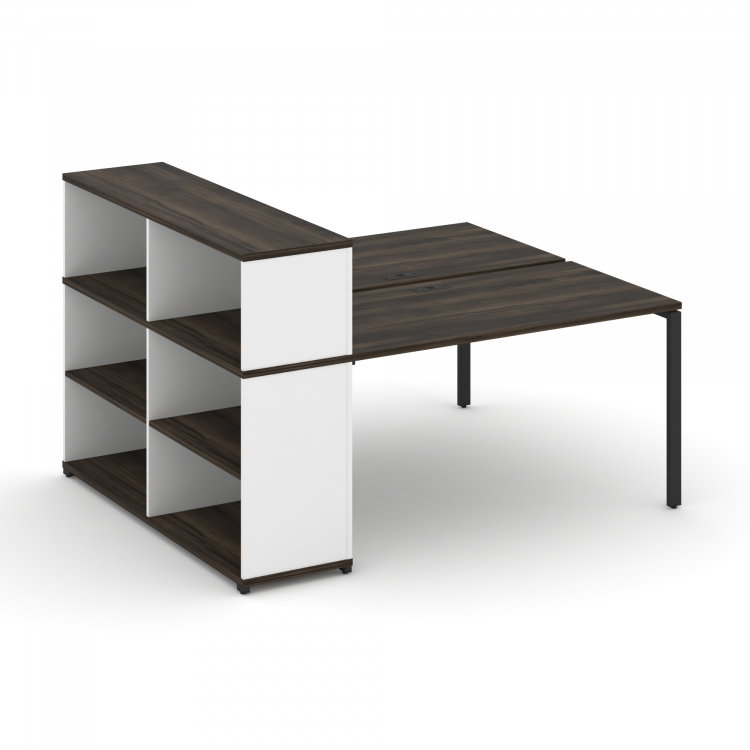 Concept Рабочая станция с опорным стеллажом с надставкой низ. CN.DRS-211 Дуб Мали/Белый Бриллиант/Ме