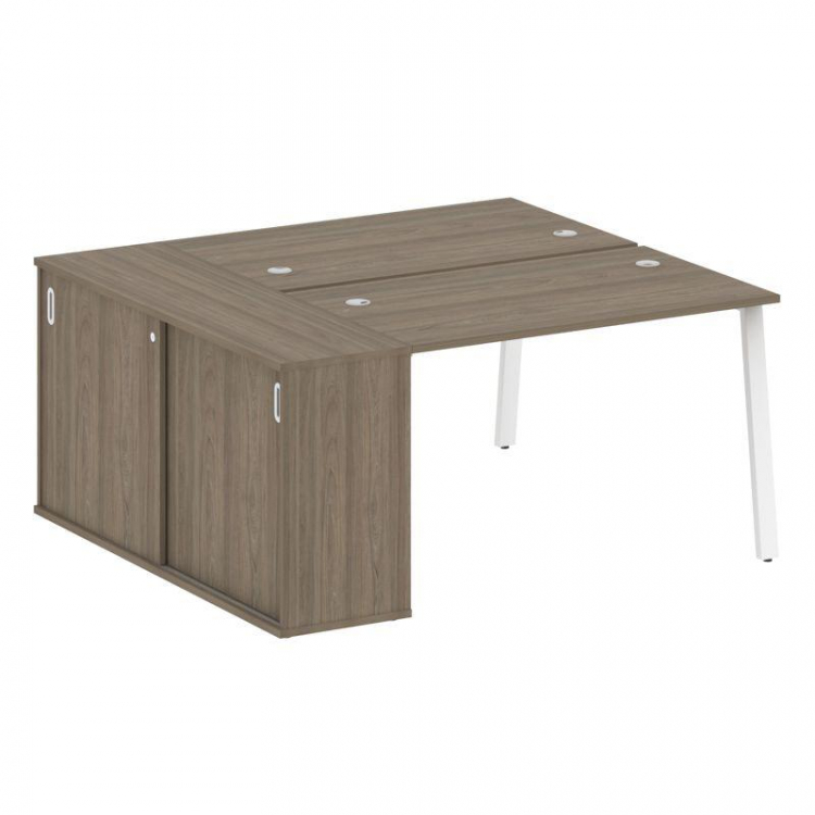 Metal System Рабочая станция с шкафом-купе на А-образном м/к БА.РС-СШК-1.2 Т Вяз Благородный/Металл