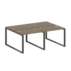 Metal System Рабочая станция на 4 места на О-образном м/к БО.СМ-4.1 Вяз Благородный/Металл Антрацит