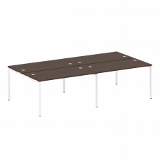Metal System Quattro Рабочая станция на 4 места на П-образном м/к 40БП.СМ-4.3 Венге Цаво/Металл Белы