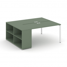 Concept Рабочая станция с опорным стеллажом CN.DRS-202 Кобо/Металл Белый 1600*1480*750