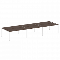 Metal System Quattro Рабочая станция на 6 раб. мест на П-образном м/к 50БП.СМ-6.4 Венге Цаво/Металл