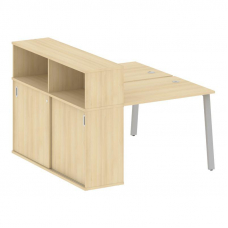 Metal System Рабочая станция с шкафом-купе на А-образном м/к БА.РС-СШК-2.1 Т Акация Лорка/Металл Сер