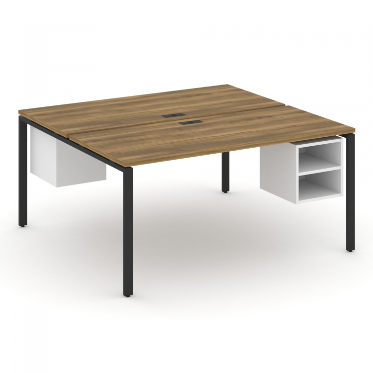 Concept Рабочая станция 2 сторонняя с подвесными тумбами на 2 места CN.DRS-108 Сандал Янтарный/Белый