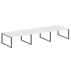 Metal System Рабочая станция на 6 мест на О-образном м/к БО.СМ-6.4 Белый/Металл Антрацит 4800*1475*7