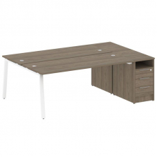 Metal System Рабочая станция с тумбой на А-образном м/к БА.РС-СТП-2.5 Вяз Благородный/Металл Белый 2