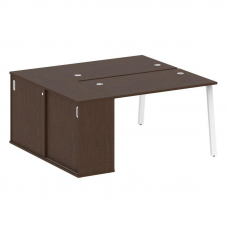 Metal System Рабочая станция с шкафом-купе на А-образном м/к БА.РС-СШК-1.2 Т Венге Цаво/Металл Белый