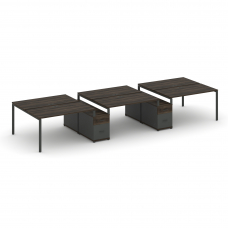 Concept Рабочая станция 6 мест с 2 двухсторонними опорными тумбами CN.DRS-337 A Дуб Мали/Антрацит/Ме