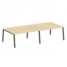 Metal System Рабочая станция на 4 места на А-образном м/к БА.СМ-4.4 Акация Лорка/Металл Антрацит 320