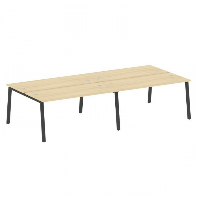 Metal System Рабочая станция на 4 места на А-образном м/к БА.СМ-4.4 Акация Лорка/Металл Антрацит 320