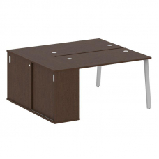 Metal System Рабочая станция с шкафом-купе на А-образном м/к БА.РС-СШК-1.2 Т Венге Цаво/Металл Серый