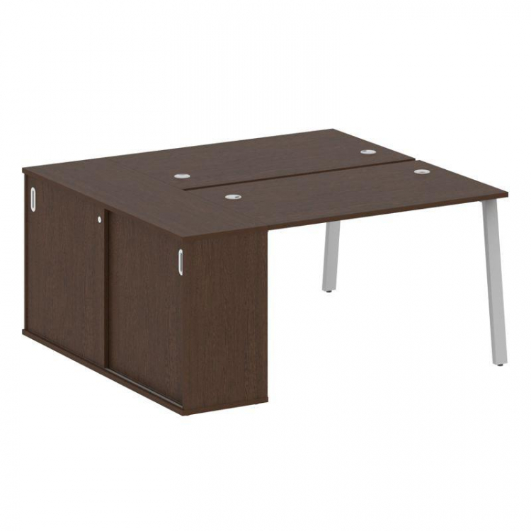 Metal System Рабочая станция с шкафом-купе на А-образном м/к БА.РС-СШК-1.2 Т Венге Цаво/Металл Серый