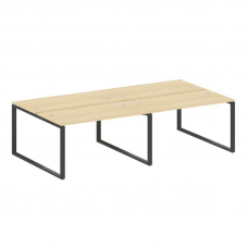 Metal System Рабочая станция на 4 места на О-образном м/к БО.СМ-4.3 Акация Лорка/Металл Антрацит 280