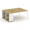 Concept Рабочая станция с опорным стеллажом CN.DRS-204 Дуб Винченцо/Белый Бриллиант/Металл Белый 200
