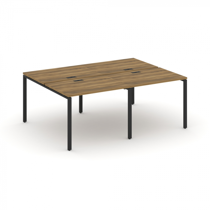 Concept Рабочая станция на 4 места CN.DRS-005 Сандал Янтарный/Металл Черный 1960*1480*750