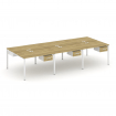 Concept Рабочая станция двухсторонняя с подвес. тумбами на 6 мест CN.DRS-150 W Дуб Винченцо/Белый Бр