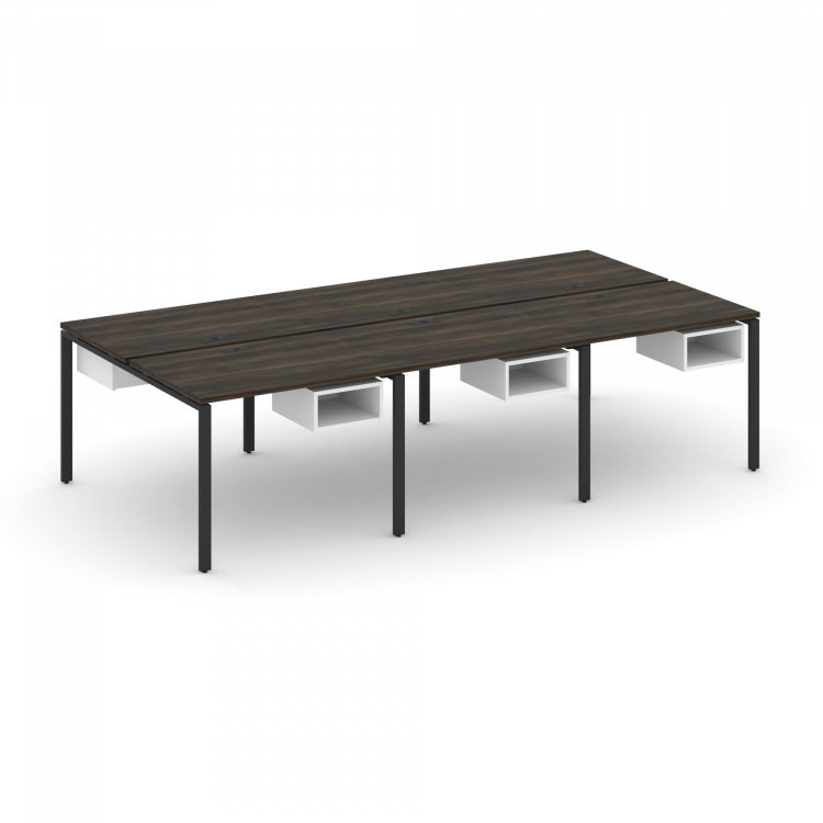 Concept Рабочая станция двухсторонняя с подвес. тумбами на 6 мест CN.DRS-141 Дуб Мали/Белый Бриллиан