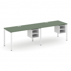 Concept Рабочая станция односторонняя с подвес. тумбами 2 места CN.ORS-108 Кобо/Белый Бриллиант/Мета