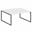 Metal System Quattro Рабочая станция на О-образном м/к 40БО.РАС-СП-2.4 Белый/Металл Антрацит 1600*14