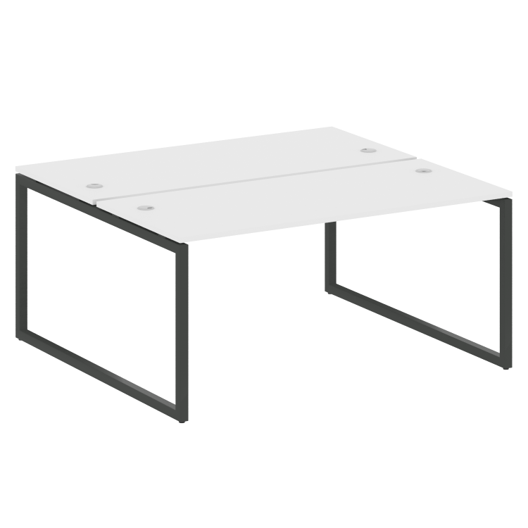 Metal System Quattro Рабочая станция на О-образном м/к 40БО.РАС-СП-2.4 Белый/Металл Антрацит 1600*14