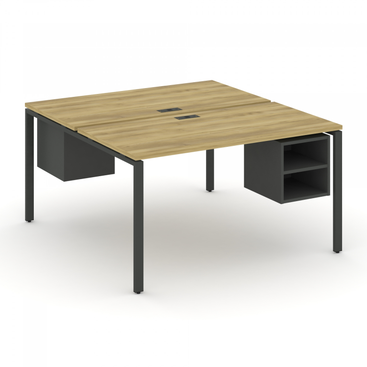 Concept Рабочая станция 2 сторонняя с подвесными тумбами на 2 места CN.DRS-106 Дуб Винченцо/Антрацит