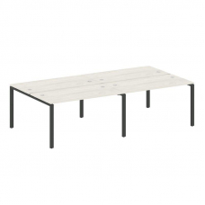 Metal System Рабочая станция на 4 места на П-образном м/к БП.СМ-4.3 Дуб Наварра/Металл Антрацит 2800