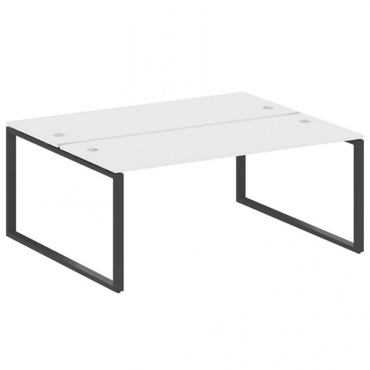 Metal System Рабочая станция на О-образном м/к БО.РАС-СП-2.5 Белый/Металл Антрацит 1800*1475*750