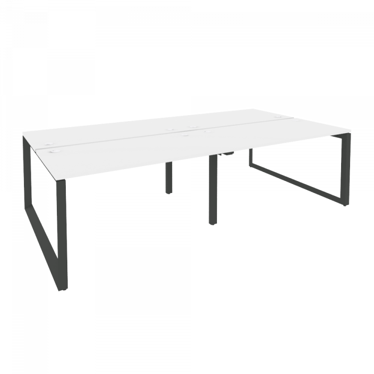 Onix Рабочая станция на О-образном м/к O.MO-D.RS-4.3.7 Белый Бриллиант/Металл Антрацит 2760*1475*750