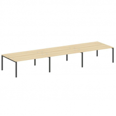 Metal System Рабочая станция на 6 мест на П-образном м/к БП.СМ-6.5 Акация Лорка/Металл Антрацит 5400