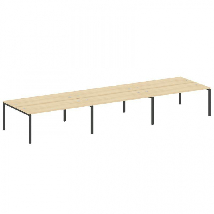 Metal System Рабочая станция на 6 мест на П-образном м/к БП.СМ-6.5 Акация Лорка/Металл Антрацит 5400