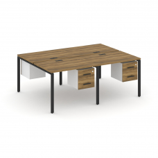 Concept Рабочая станция двухсторонняя с подвесными тумбами на 4 места CN.DRS-133 B Сандал Янтарный/Б