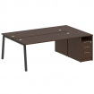 Metal System Рабочая станция с тумбой на А-образном м/к БА.РС-СТП-2.5 Венге Цаво/Металл Антрацит 221