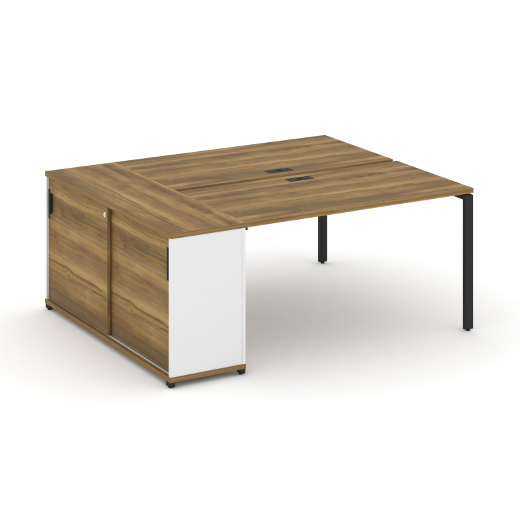 Concept Рабочая станция с опорным шкафом-купе CN.DRS-235 B Сандал Янтарный/Белый Бриллиант/Металл Че