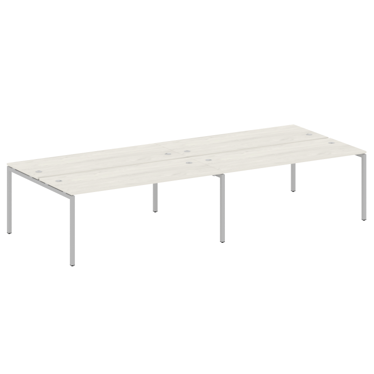 Metal System Quattro Рабочая станция на 4 места на П-образном м/к 40БП.СМ-4.5 Дуб Наварра/Металл Сер