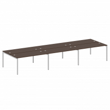 Metal System Quattro Рабочая станция на 6 раб. мест на П-образном м/к 40БП.СМ-6.4 Венге Цаво/Металл